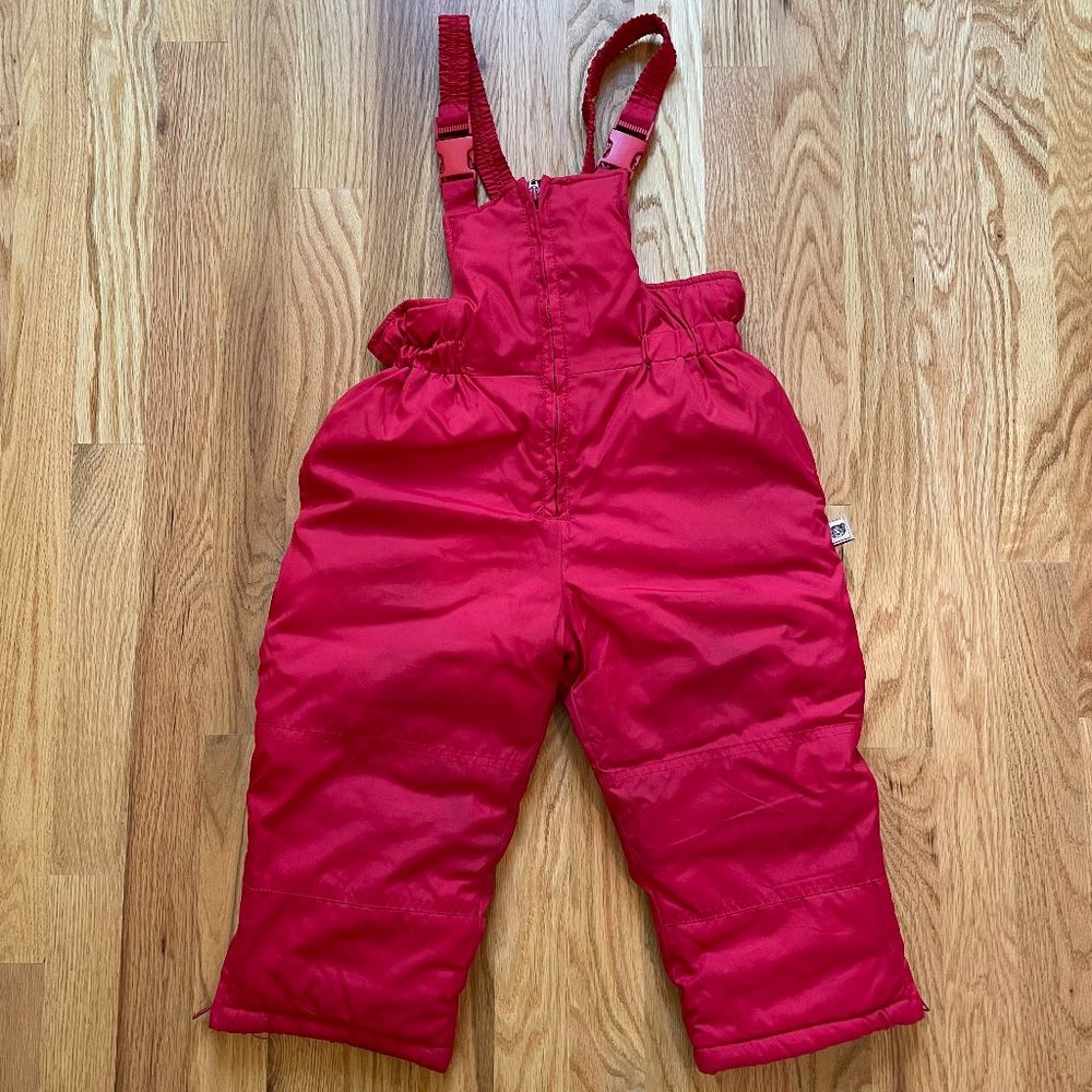 LONDON FOG Kids Red Overall Bib Ski/Snowboard/Snowpants Size Small/2T